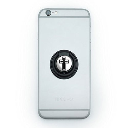 Mobile Smart Phone Finger Ring Grip Holder, Cross, Christian Religious - color: Cross - Christian Religious