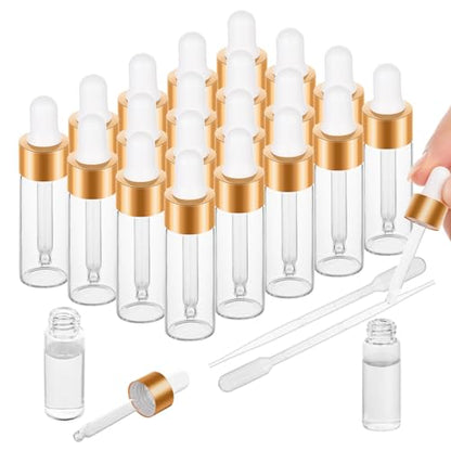 20 Pack 5ml Mini Dropper Bottle for Cuticle Oil - size: 5ml