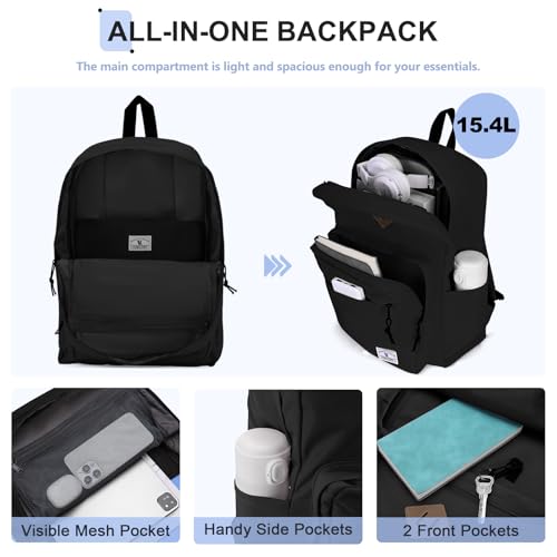 VX VONXURY Kids Backpack for School Travel,16.7 Inch Lightweight Bookbag - color: Black
