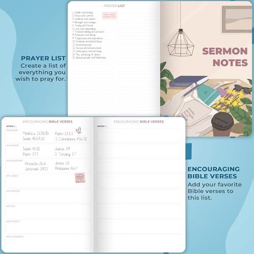 Clever Fox Bible Study Journal, Guide, Supplies for Women 7x10 Aquamarine - color: Aquamarine, size: Smaller than A4 (7" x 10")