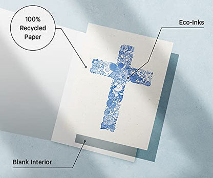 Twigs Paper Christian Cross Greeting Cards, 12 Blank Note Cards - color: Christian Cross, size: 12-Count