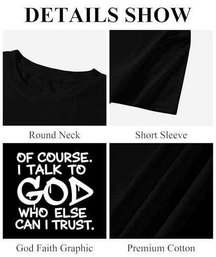 KESIHAN Christian Shirts for Men Jesus Fear God Faith Graphic Tee - color: Black-3, size: Medium