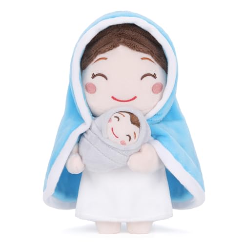 FunisFun Jesus Plush Virgin Mary Stuffed Animal Doll Ideal Gifts for Christian Church Religious Party Favors Christmas (Virgin Mary) - style: Virgin Mary