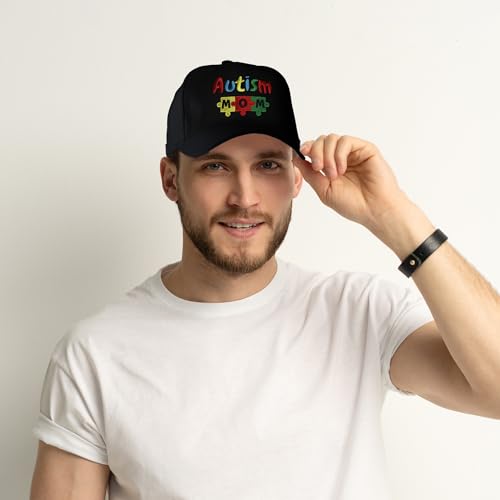Embroidered Baseball Cap for Women Men Adjustable Baseball Hat Black Baseball Cap Trucker Hat - color: Autism Puzzle