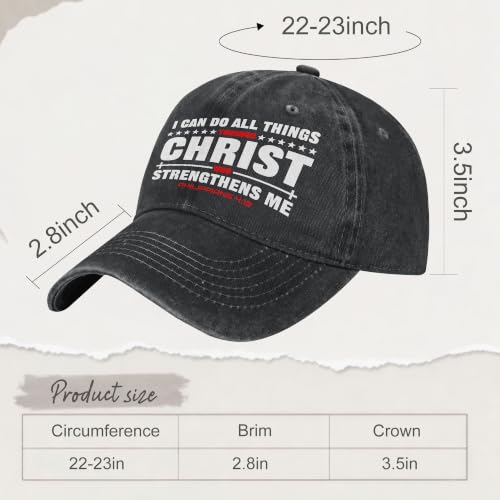 Religion Christ Christian Jesus Baseball Cap for Men Women Adjustable Retro Washed Golf Dad Caps Funny Graphic - color: Philippians 4:13 Religion Christian
