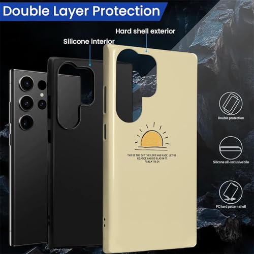 for Samsung Galaxy S23 Ultra Case,Dual-Layer Hard Shell + Silicone Phone Cover,Full Body Protection Shockproof Case for Samsung Galaxy S23 Ultra-Christian Bible Verse Minimalist - color: Christian Bible Verse Minimalist, size: Samsung Galaxy S23 Ultra