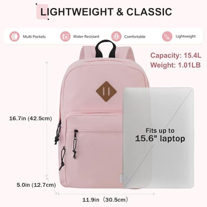 VX VONXURY Kids Backpack for School Travel,16.7 Inch Lightweight Bookbag - color: Pink