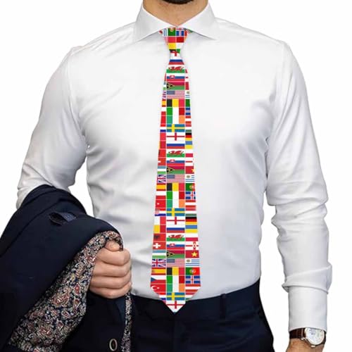 funny Ties for Men Business Novelty Men's Neckties for Festival Holiday Party Valentine's Day Wedding Christmas - color: Flags World