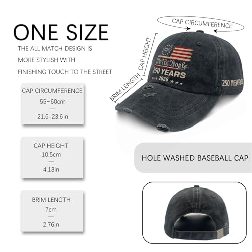 250th Anniversary 250 Years Freedoms Baseball Hat Running Embroidered Cap for - color: 250th Anniversary 250 Years Freedoms12