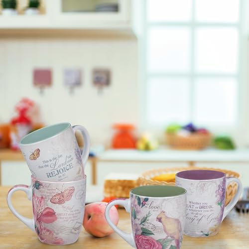 Christian Art Gifts Ceramic Coffee/Tea Mug Set for Women, Multicolor