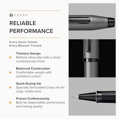 Cross Century II Gunmetal Gray Rollerball Pen, Medium Point, Black Ink - color: Gunmetal Gray