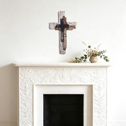 JEWLOVE Rustic Wooden Wall Cross Farmhouse Christian Home Decor