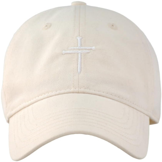 Christian Jesus Cross Vintage Hat Men Women Faith Baseball Hat Ideal Gift for Birthday Christmas Father's Mother's Day - color: Beige