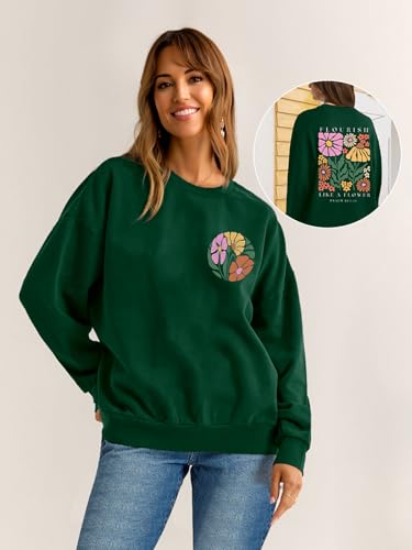 Christian Sweatshirts for Women Jesus Faith Pullover Long Sleeve - color: B-green, size: Small