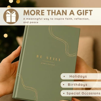 Daily Prayer Journal with Prompts | 90-Day Guided Devotional & Scripture Reflection | Bible Study and Spiritual Growth Tracker | Undated Faith Planner, 5.5x8" - Sage Green - color: Green