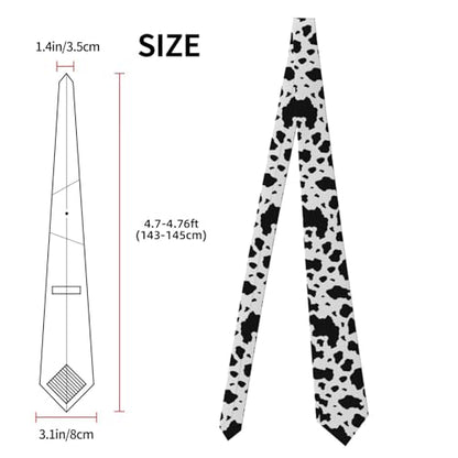 Men's Neckties, Novelty Printed Skinny Tie for Work Casual Party - color: Cow Print