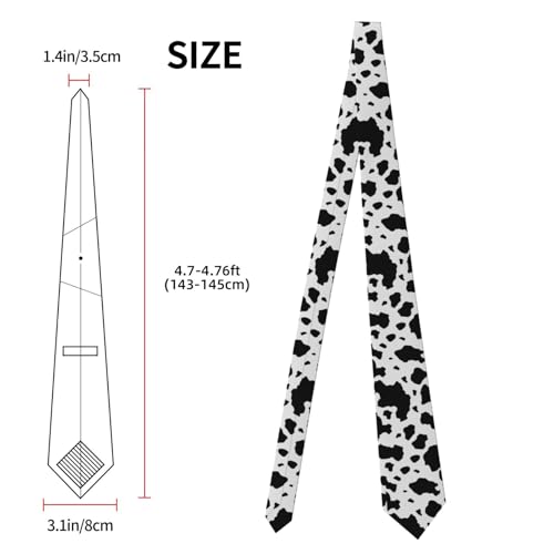 Men's Neckties, Novelty Printed Skinny Tie for Work Casual Party - color: Cow Print