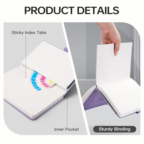 EMSHOI Graph Grid Journal Notebook, 192 Pages, A5 Size (5.7'' x 8.3'') - color: Light Purple, style: Grid