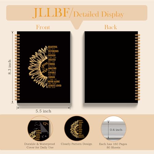 JLLBF Christian Spiral Notebook, Sunflower You Are Bible Notebooks for Note Taking, Christian Gifts for Women, Inspirational Religious Prayer Journal Notebook, 5.5x8.3 Inch - color: You Are