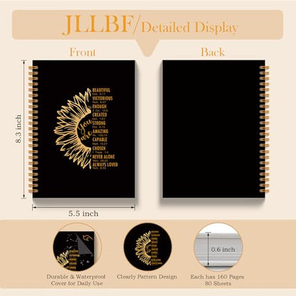 JLLBF Christian Spiral Notebook, Sunflower You Are Bible Notebooks for Note Taking, Christian Gifts for Women, Inspirational Religious Prayer Journal Notebook, 5.5x8.3 Inch - color: You Are