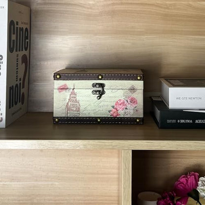 DreamsEden Small Wooden Keepsake Box, Decorative Boxes with Lids and Latch - color: Tower