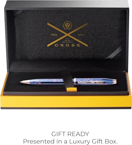 Cross Century II Cherry Blossom Blue Ballpoint Pen, AT0082-163, Black Ink - color: YOZAKURA Translucent Cobalt Blue, style: Century II