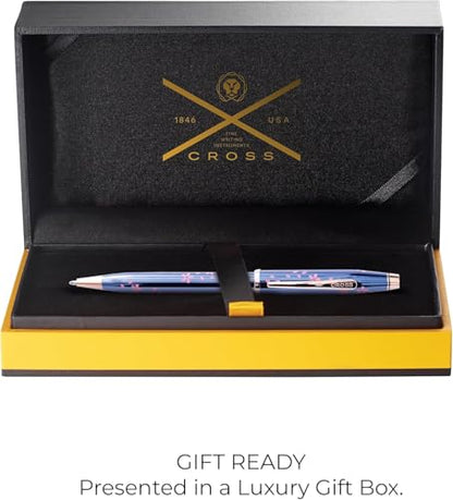 Cross Century II Cherry Blossom Blue Ballpoint Pen, AT0082-163, Black Ink - color: YOZAKURA Translucent Cobalt Blue, style: Century II