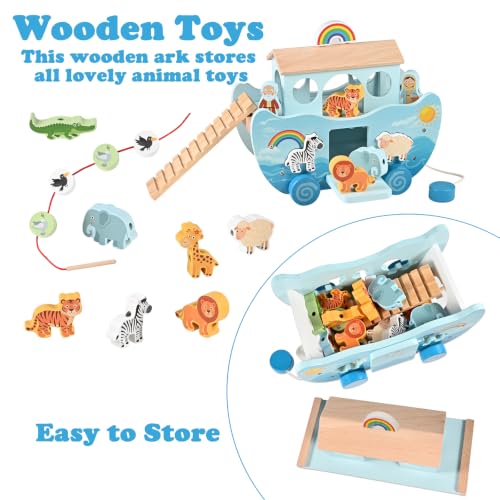 Wooden Noah's Ark Toy, Baptism for Boys and Girl