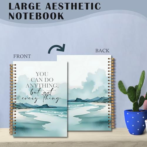 Seaside Inspirational Spiral Notebooks, Motivational Quote Journal, Positive Journals for Writing, You Can Do Anything But Not Everything Notebook for Note Taking, 5.5x8.3 Inch - color: white Bible Notebook-7