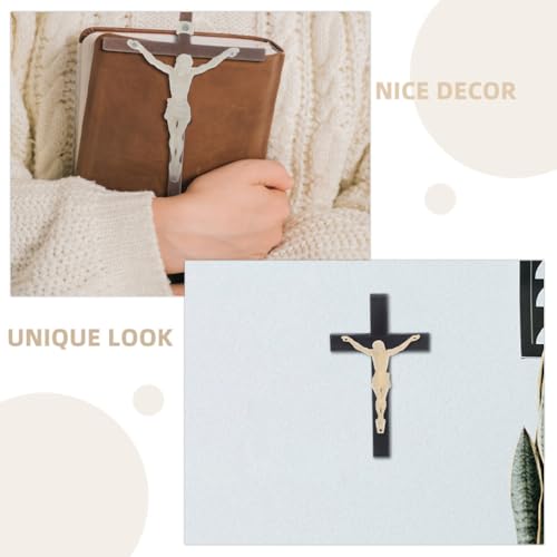 Luxshiny DIY Jesus Statue Decoration 3.93 Inch Christian Crucifix Wall Cross Figurines Set of 5 for Home and Office Religious Craft Ornament
