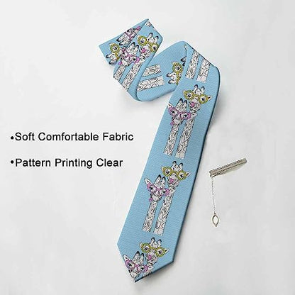 Men's Ties Novelty Tie Necktie for Men Teen Boys Multicolor Tie Party Holiday Thanksgiving Christmas - color: Black Giraffes