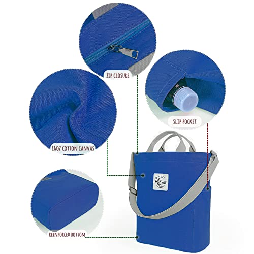Lily queen Women Canvas Tote Handbags Casual Shoulder Work Bag Crossbody - color: Royal Blue