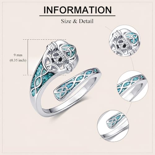 Turquoise Spoon Rings Sterling Silver Spoon Jewelry Gift For Women - color: Claddagh