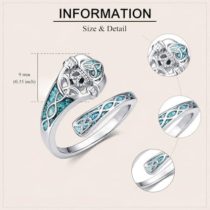 Turquoise Spoon Rings Sterling Silver Spoon Jewelry Gift For Women - color: Claddagh