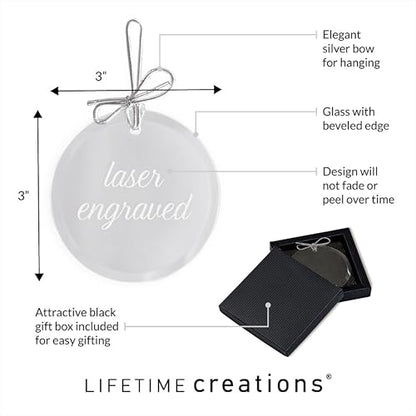 Lifetime Creations Personalized First Communion Ornament: Engraved Glass Custom First Communion Ornament