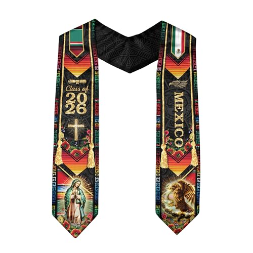 Mexico Graduation Sash, Cross Graduate Stole, Class Of 2026, Mexican Stole - color: Ds 05