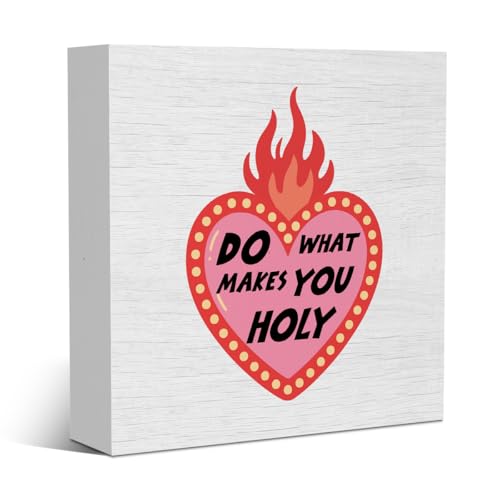 Inspirational Religious Christian Gifts Home Desk Decor，Bible Verse Faith Quote Decor Rustic Wooden Box Sign，Office Desk Accessories for Tabletop Laundry Cubicle Farmhouse Wood Block Plaque Box Sign