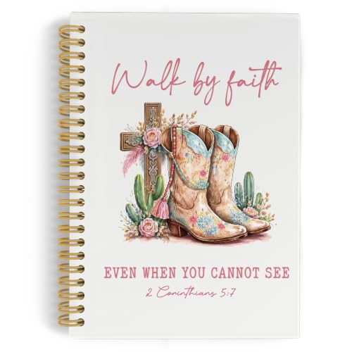 YLZlhb Christian Cross Western Cowgirl Spiral Notebook Journal 5.5x8.3 Inch - color: boots2