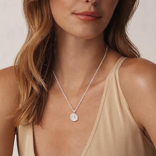 Robaice Cross Necklace for Women, Dainty 14K Gold Plated Cross Necklace - style: disc cross silver