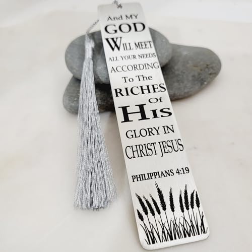 Christian Psalm Bookmarks, Bible Verse Gifts, Metal Bookmarks (Philippians 4:19 Bookmark Gifts) - color: Philippians 4:19 Bookmark Gifts