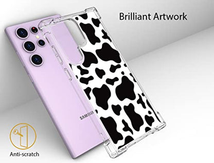 for Samsung Galaxy S23 Ultra Case - Black Cow Print - color: Black Cow Print, size: Galaxy S23 Ultra