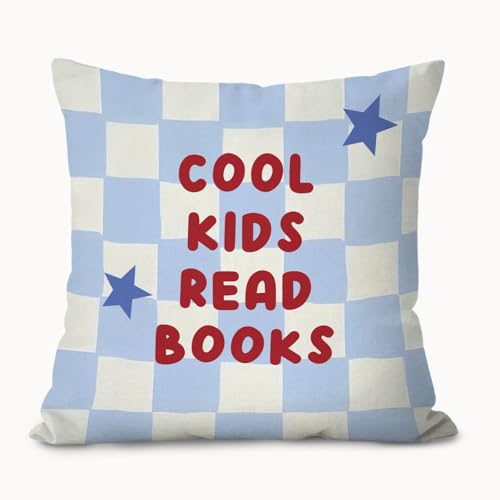 Reading Nook Pillow Covers18x18,Classroom Inspirational Throw Pillows - color: Book-blue