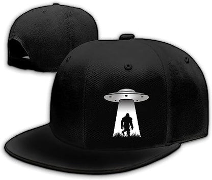 Chef Hat Flat Bill Hats for Men Funny Double Knives Kitchen Adjustable Baseball Cap Snapback Hat for Women - color: Chimpanzees Ufo