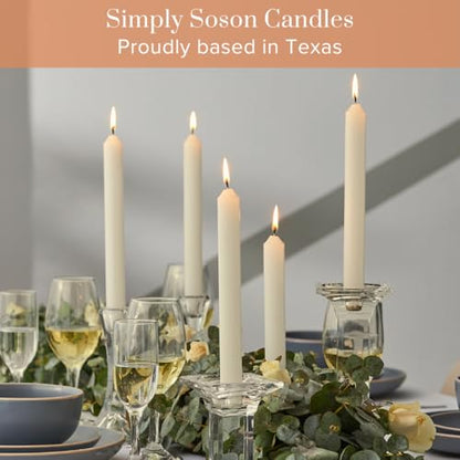 Simply Soson Ivory Taper Candles 10 Inch, Unscented Dripless, 8 Pack - color: Ivory, style: Traditional