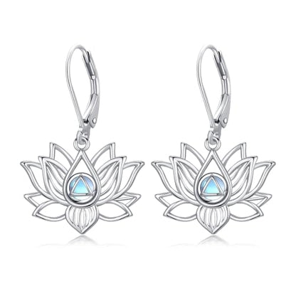 Mountain Mustard Seed Earrings for Women 925 Sterling Silver Lotus/Cross Dangle Drop Earring Christian Jewelry Outdoor Birthday Graduation Gifts - style: AA Lotus