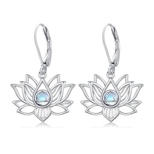 Mountain Mustard Seed Earrings for Women 925 Sterling Silver Lotus/Cross Dangle Drop Earring Christian Jewelry Outdoor Birthday Graduation Gifts - style: AA Lotus