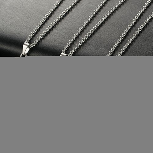 Stainless Steel Bible Verse Christian Lord's Prayer Cross Spinner Charm Pendant Necklace for Men - color: Blue
