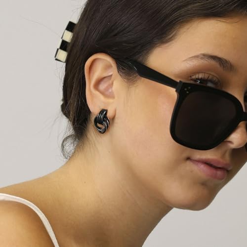 14K Gold Earring Cross Waterdrop Butterfly Heart Knot Earrings for Women Gold Silver Cross Leverback Drop Gold Silver Teardrop Hoop Dangle Earring White Gold Dangle Drop Earring - color: Black-Statement Knot Dangle Earring