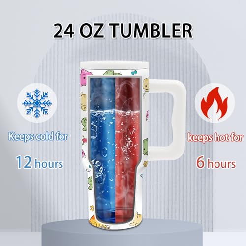 Axolotl Gifts for Girls 24oz Salamander Tumbler with Handle & Straw - color: Axolotl1