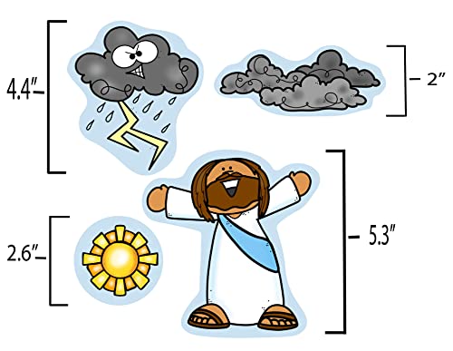Jesus Calms The Storm Felt Figures for Bible Flannel Board Stories Miracles New Testament (Medium)